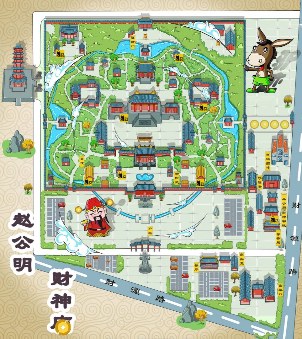 石峰寺庙类手绘地图